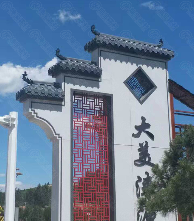 合成樹脂瓦再造牌樓景觀，增添新氣象！